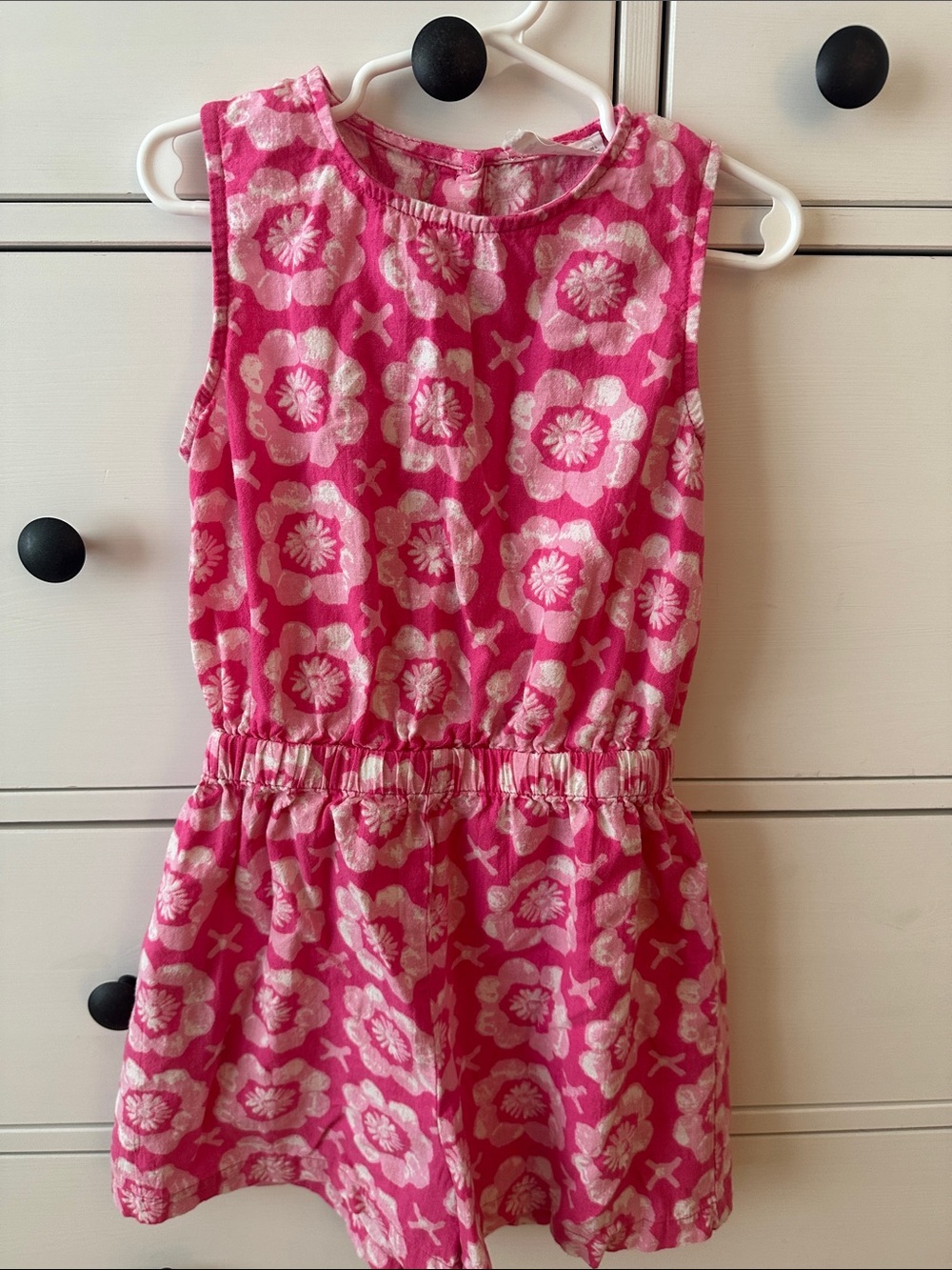 Girls' Pink Floral Romper